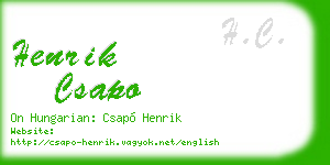 henrik csapo business card